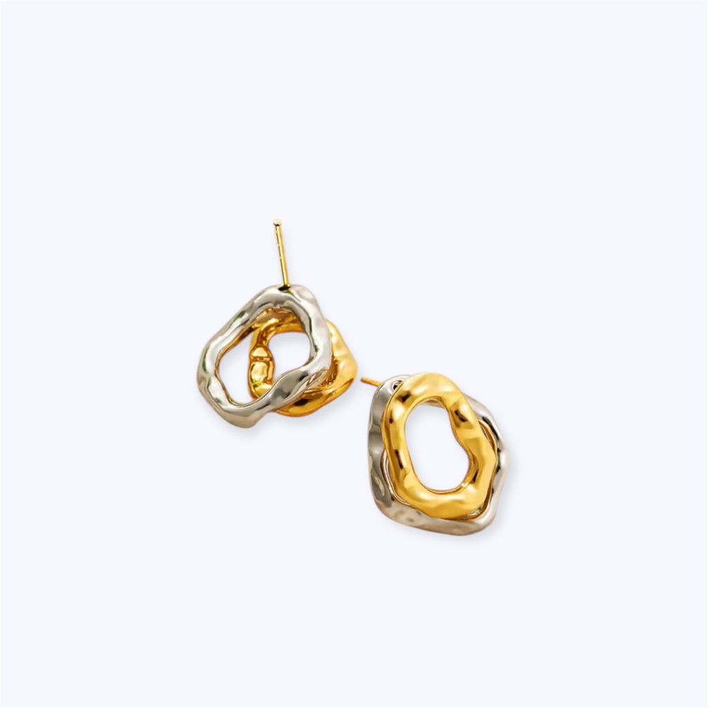 Two tone hoop earrings