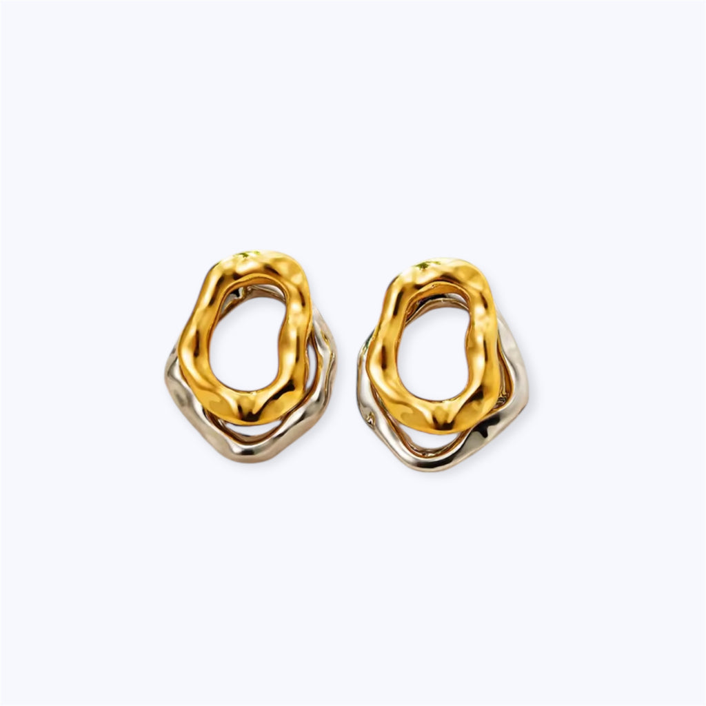 Two tone hoop earrings