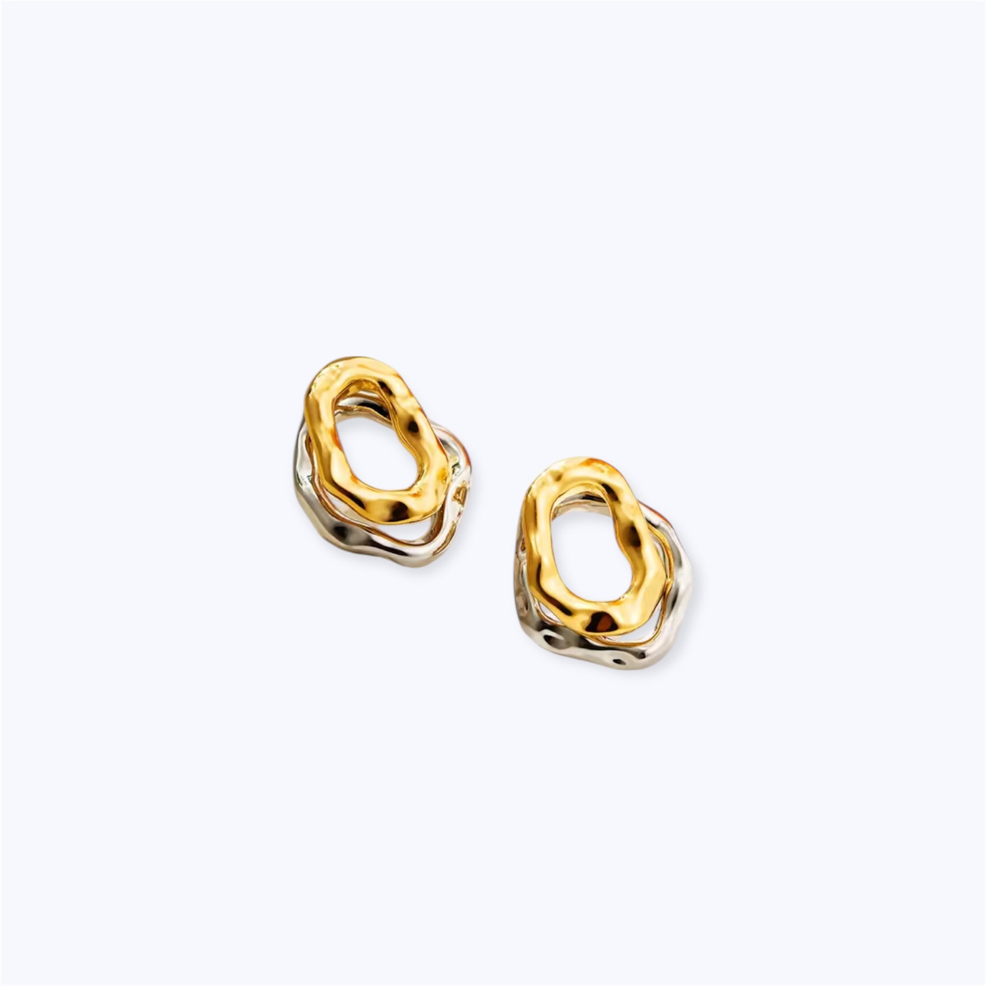 Two tone hoop earrings